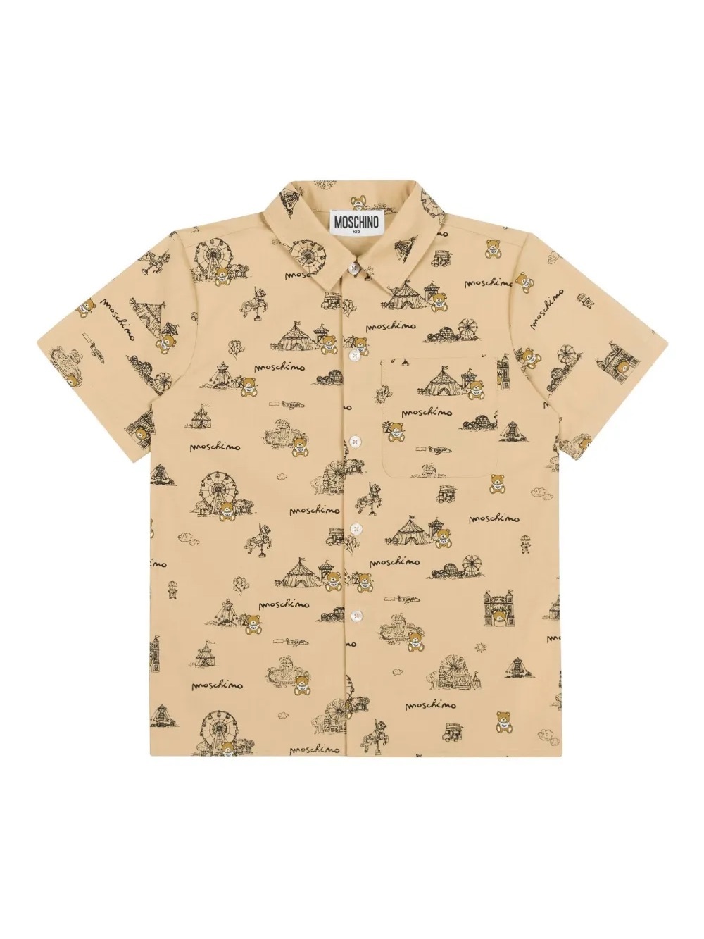 Moschino boys bear circus Short-Sleeve Button-Down Shirt 3 years